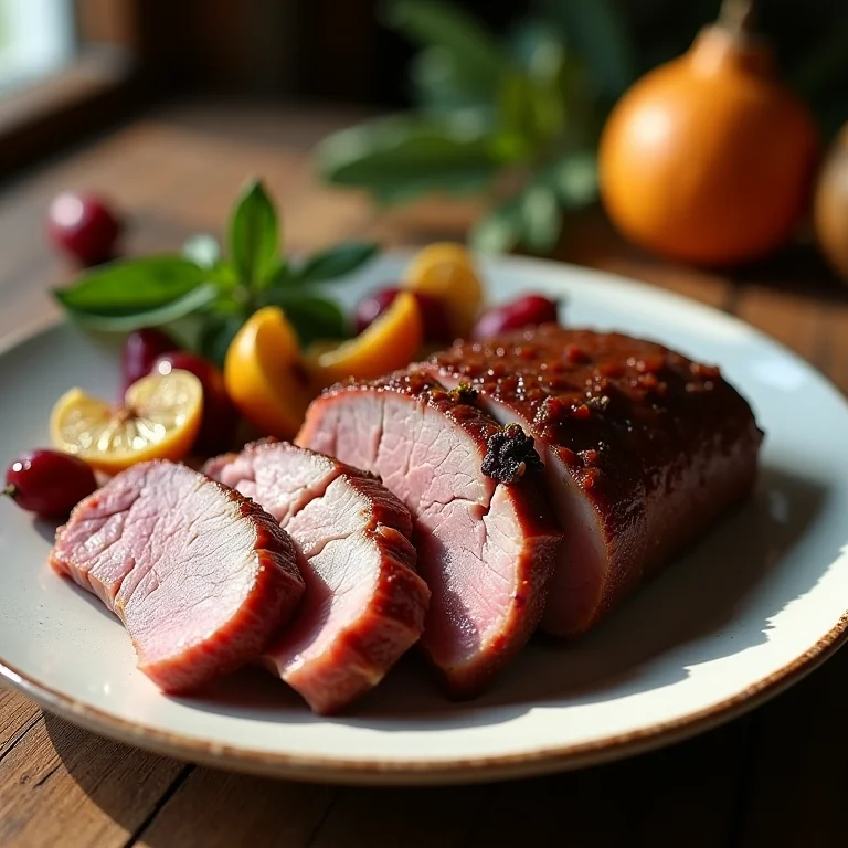 Lombo de porco recheado com frutas secas