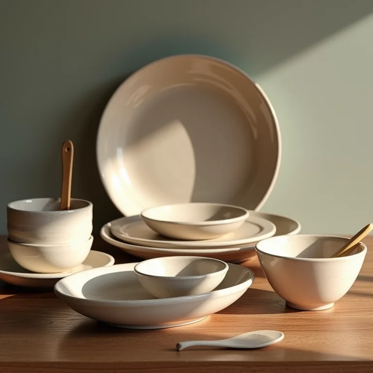 Louças e utensílios de cerâmica rústica.