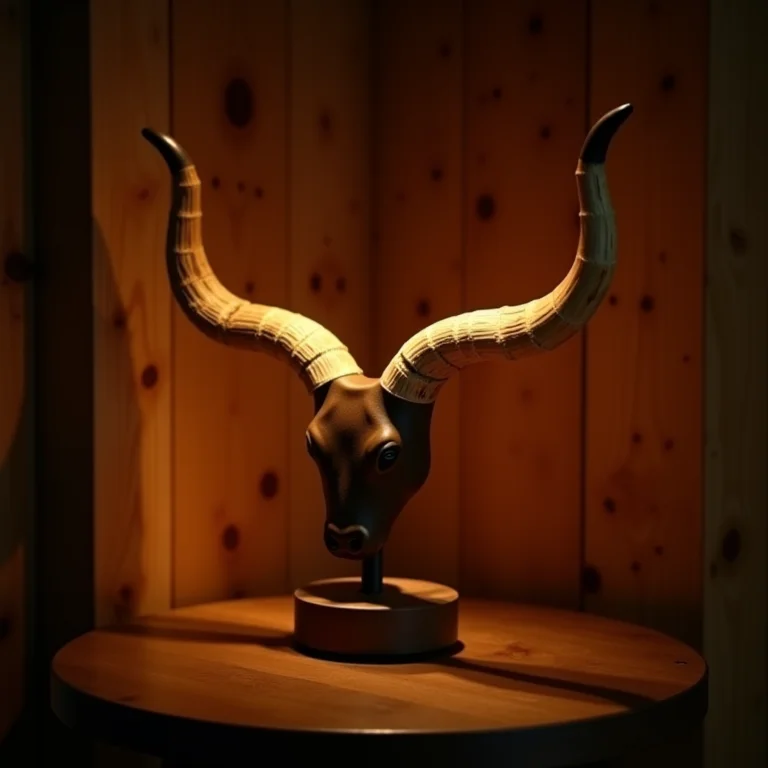 Luminárias feitas com chifre de boi em ambiente rústico