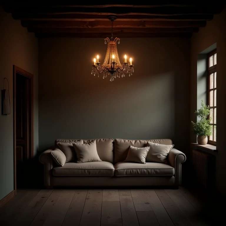 Lustre rústico que não ilumina o suficiente.