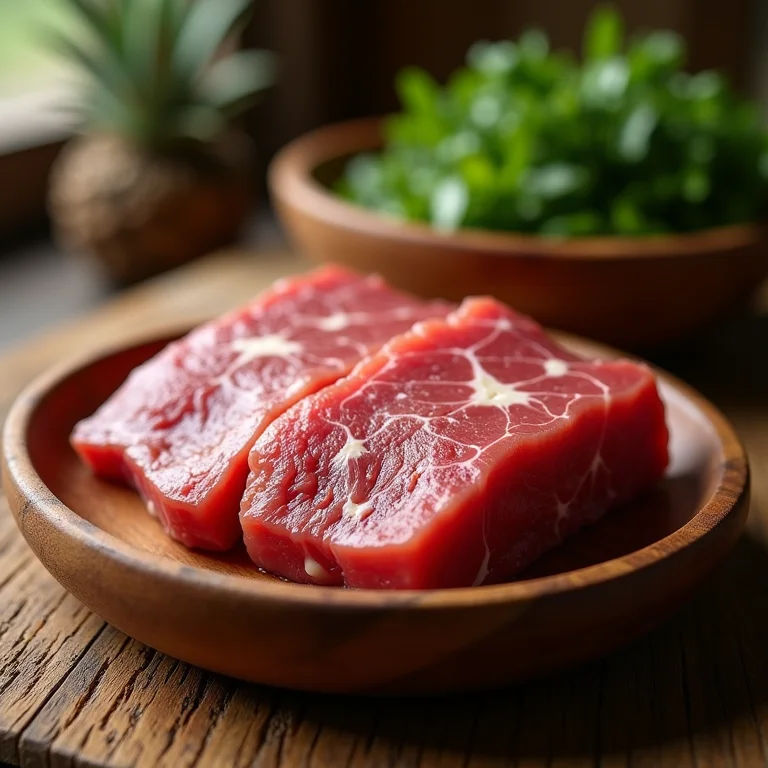 Mão escolhendo carne seca de qualidade