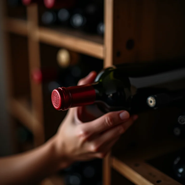 Mão escolhendo garrafa de vinho tinto para vinho quente