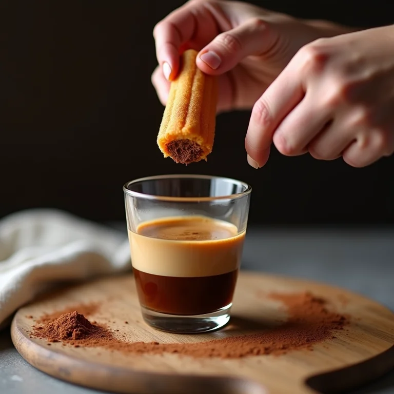 Mãos preparando tiramisu na taça