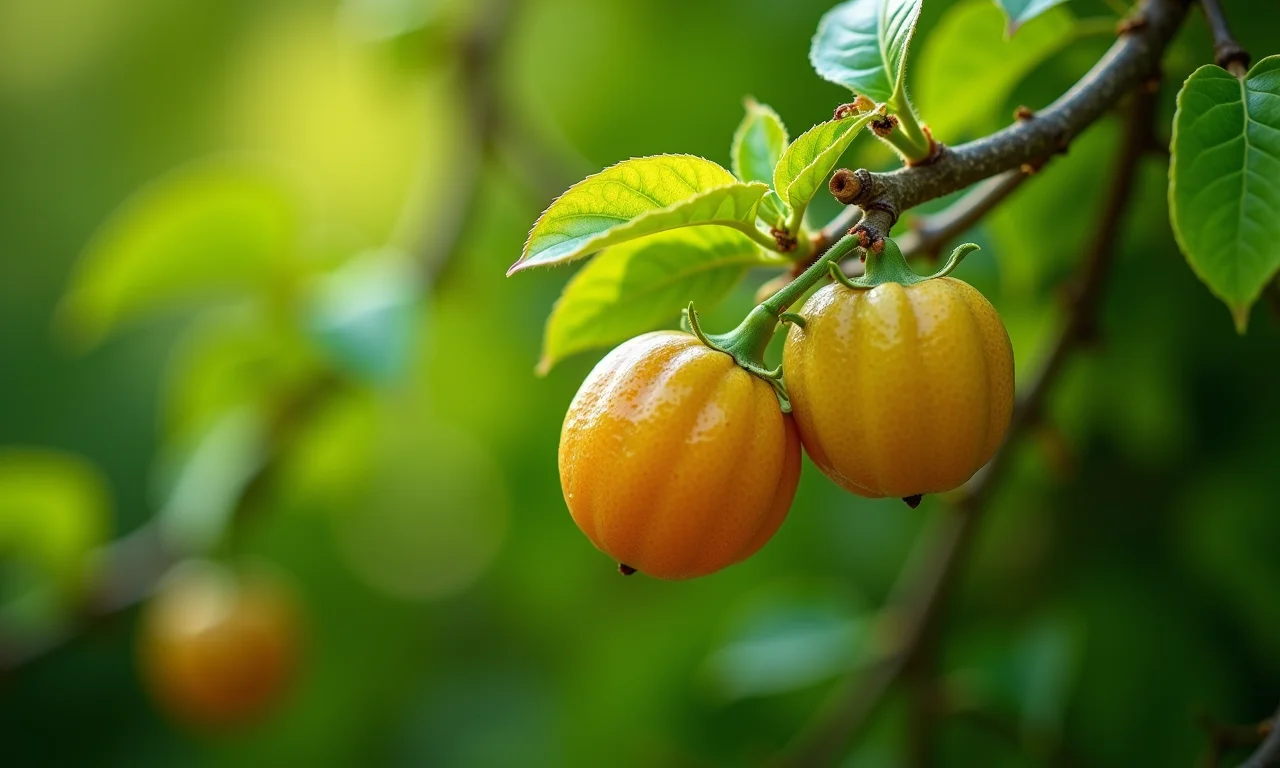Maracujá doce com flores e frutos jovens.