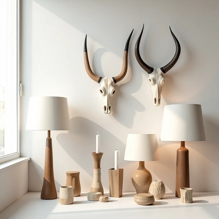 Marca de decoração usando chifre de boi em seus produtos