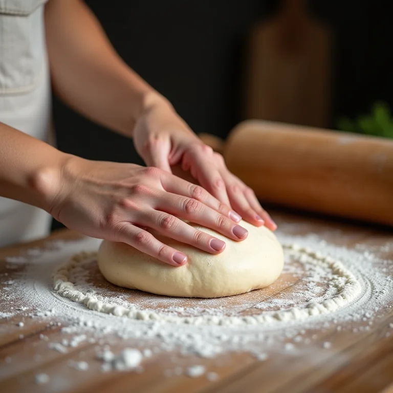 Massa caseira sendo preparada