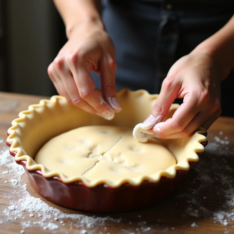 Massa crocante sendo preparada