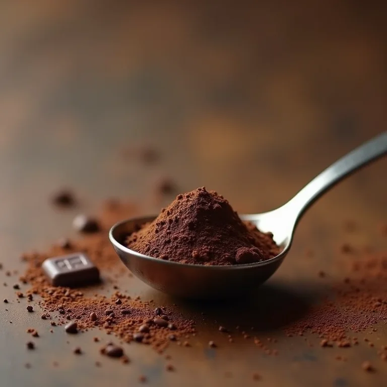 Medindo uma porção de doce de leite com chocolate para informações nutricionais.