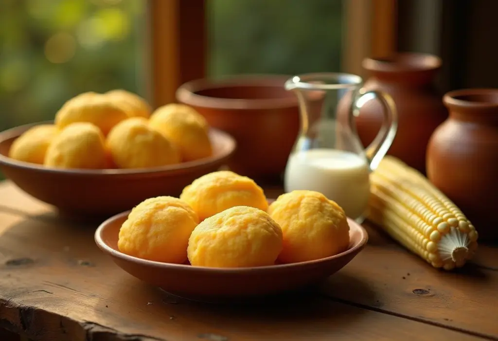 Mesa farta com pamonha goiana doce e salgada