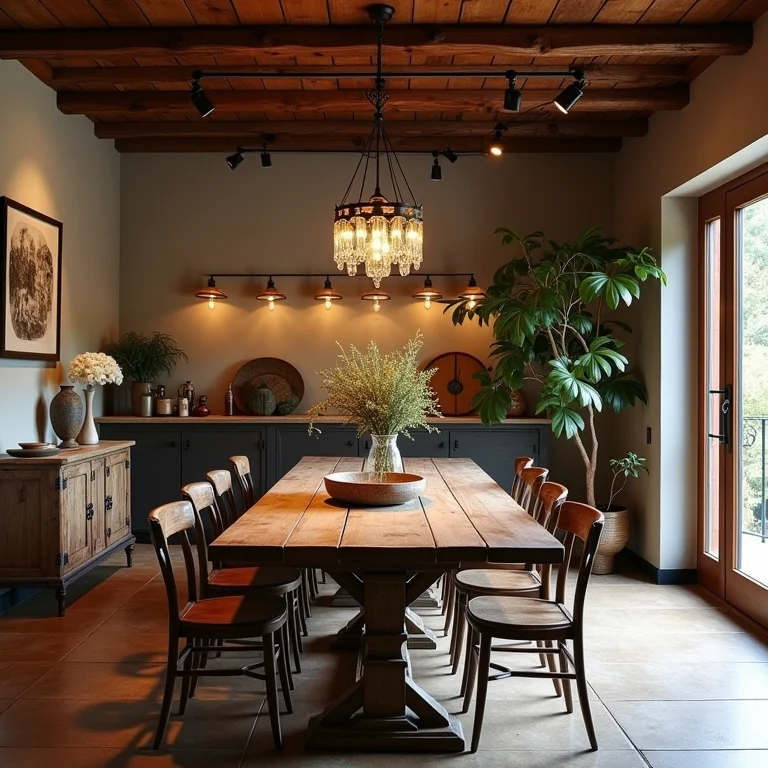 Mistura de estilos de luminárias.