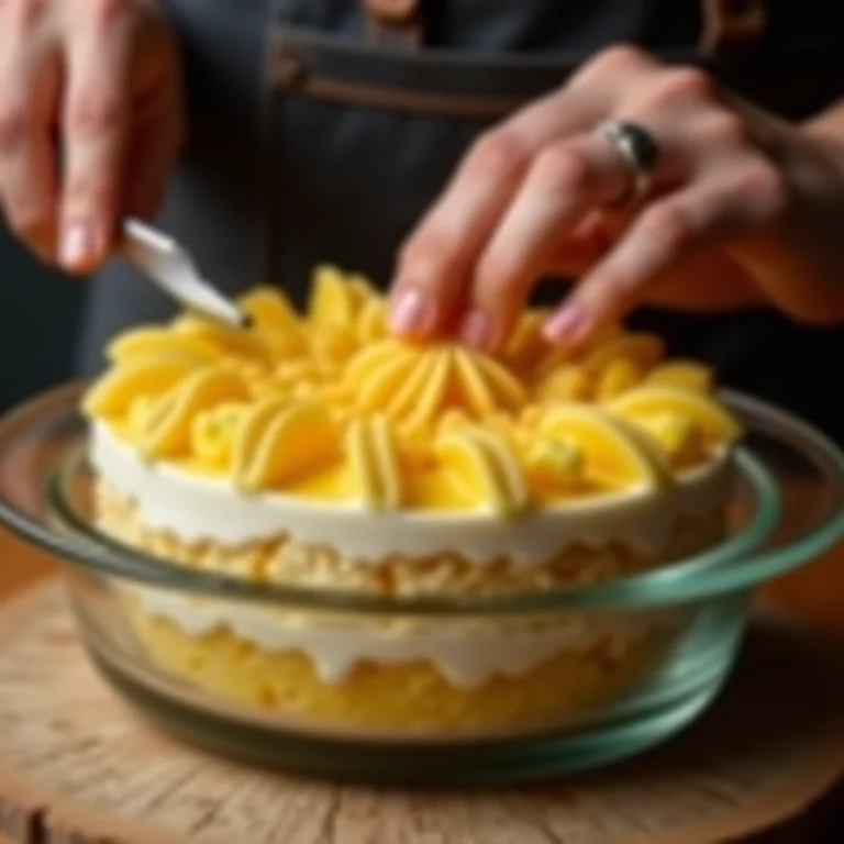 Montagem do pavê de limão