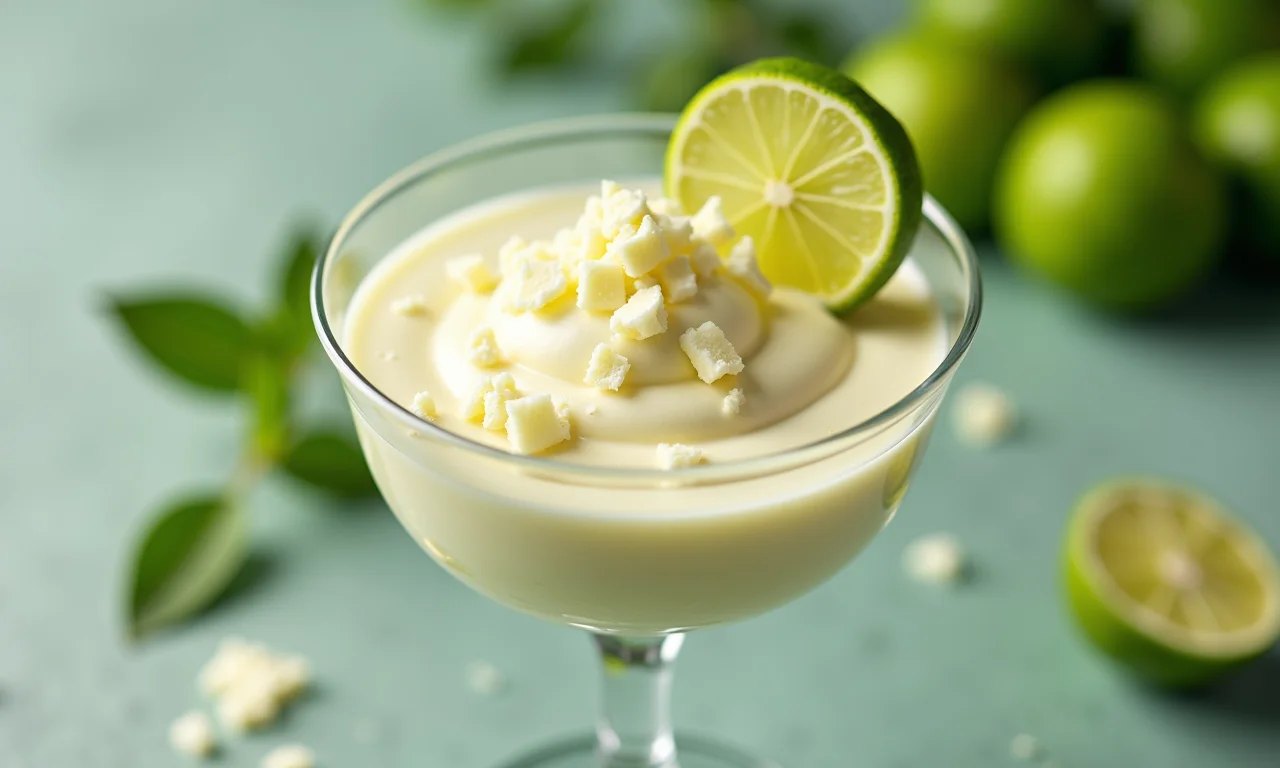 Mousse de limão com chocolate branco.