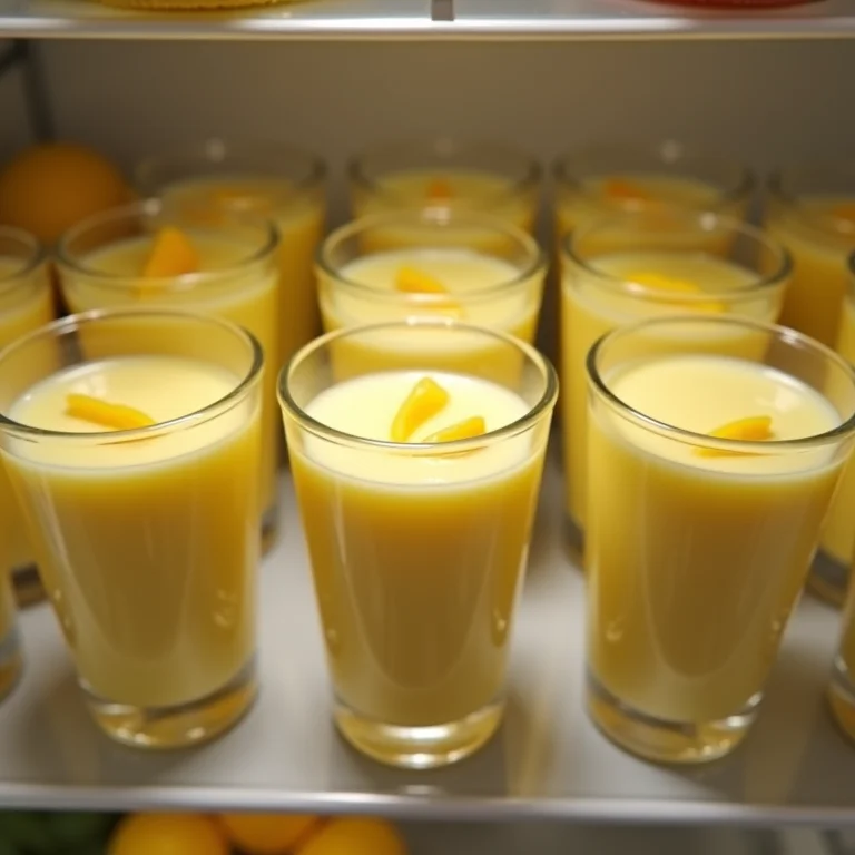 Mousse de Limão Gelando na Geladeira