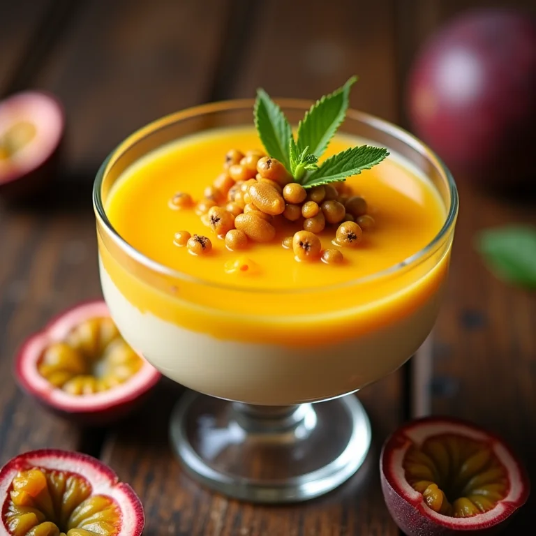 Mousse de manga com maracujá.