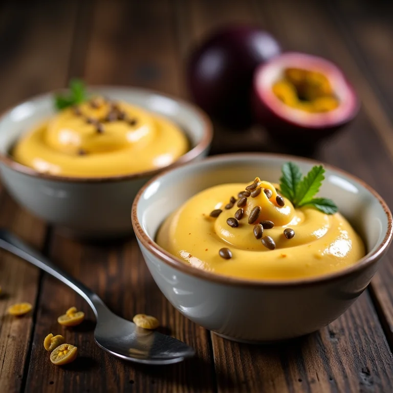 Mousse de maracujá com e sem sementes