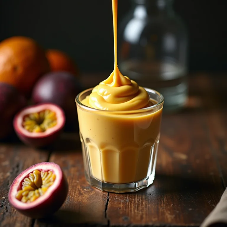 Mousse de maracujá sendo congelado.