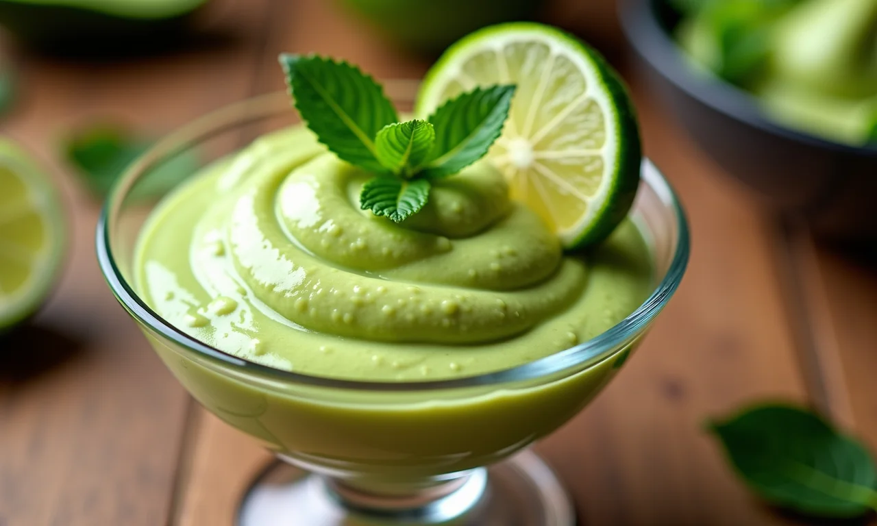 Mousse vegana de limão com abacate.