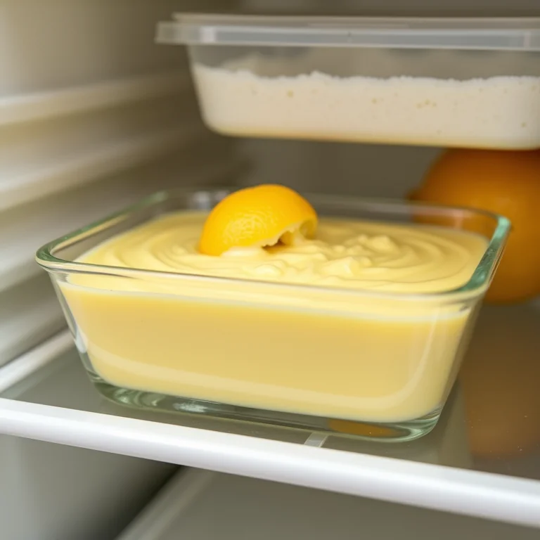 Mousses de limão gelando na geladeira para a textura perfeita
