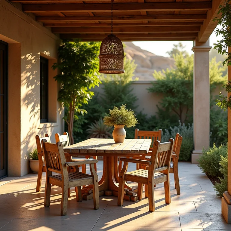 Móveis decapados em áreas externas