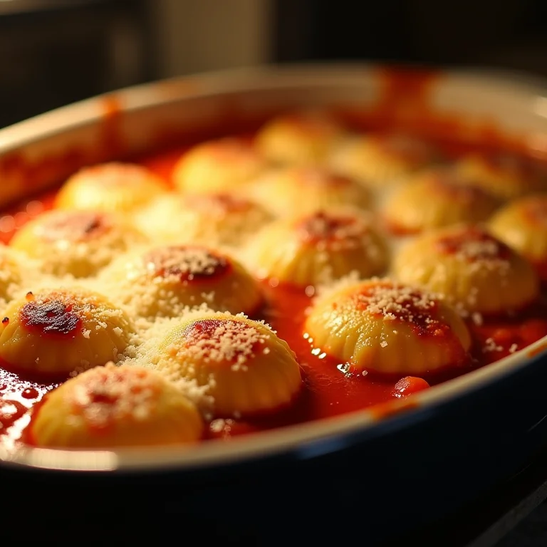 Nhoque de Sêmola Gratinado com Molho de Tomate