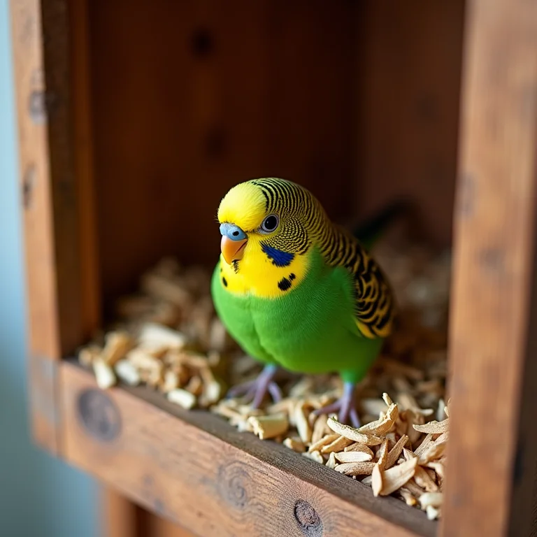 Ninho de madeira vertical para calopsita