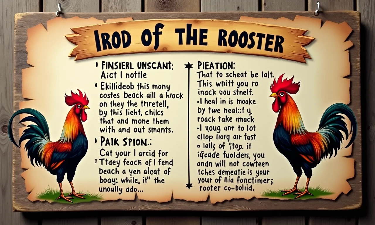 Notas de lembrete sobre o comportamento do galo em um quadro de madeira.