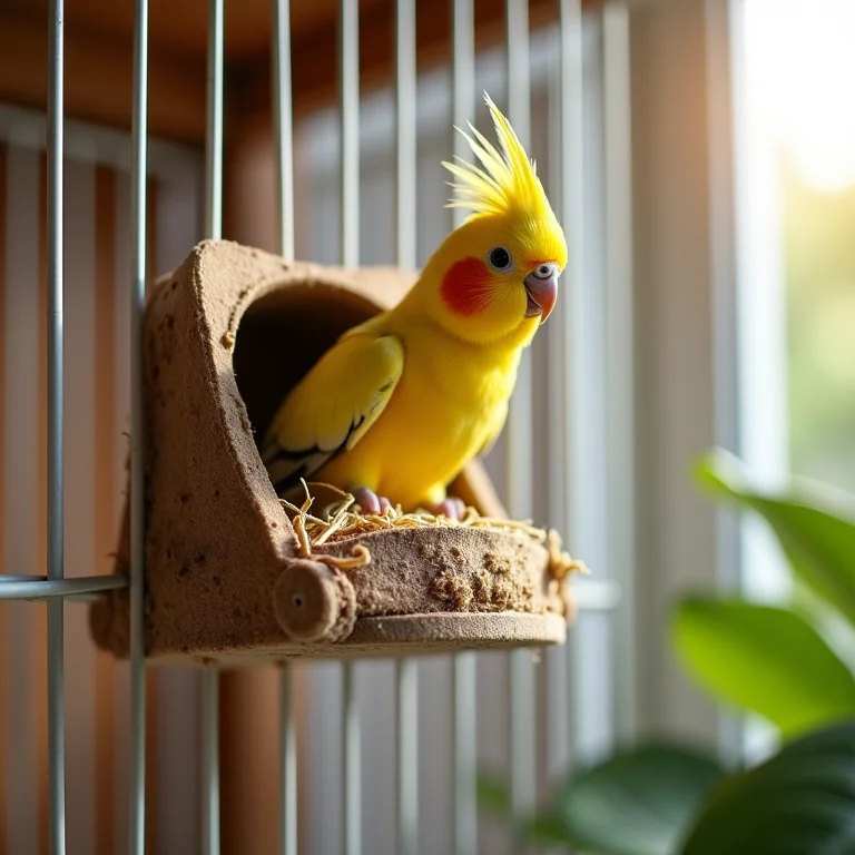 Onde colocar o ninho de calopsita na gaiola