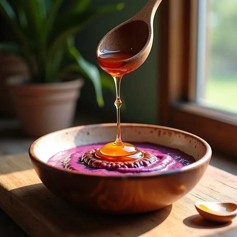 Opções de adoçantes naturais para açaí.