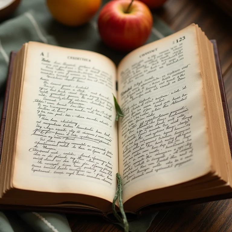 Página de um livro de receitas antigo com a receita de torta de coco.