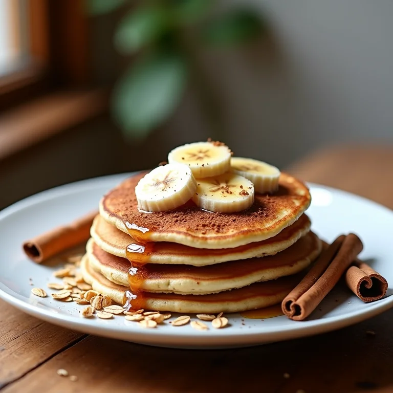 Panqueca de banana com aveia e canela