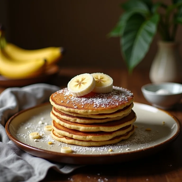 Panqueca de banana sem farinha, leve e saborosa.