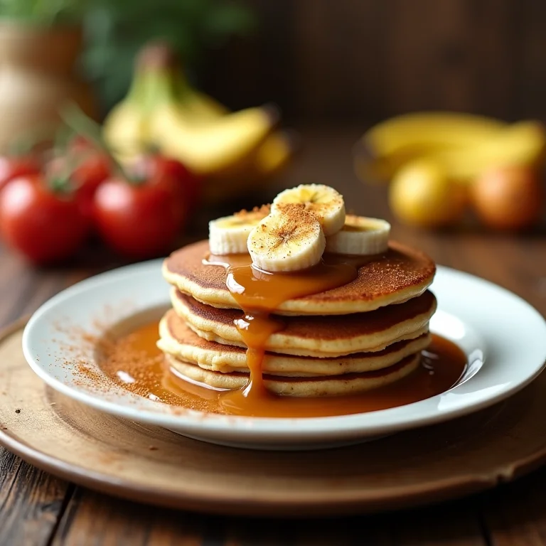 Panqueca de banana turbinada com doce de leite