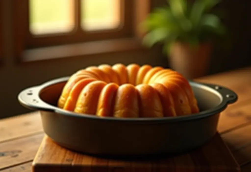 Pão de queijo assado em forma de bolo, receita de família