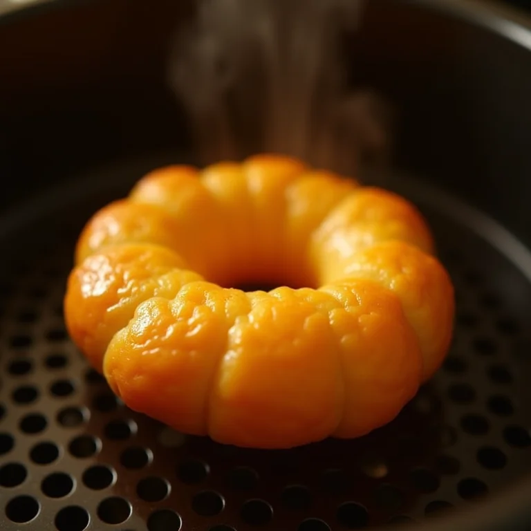 Pão de queijo recheado sendo preparado na airfryer