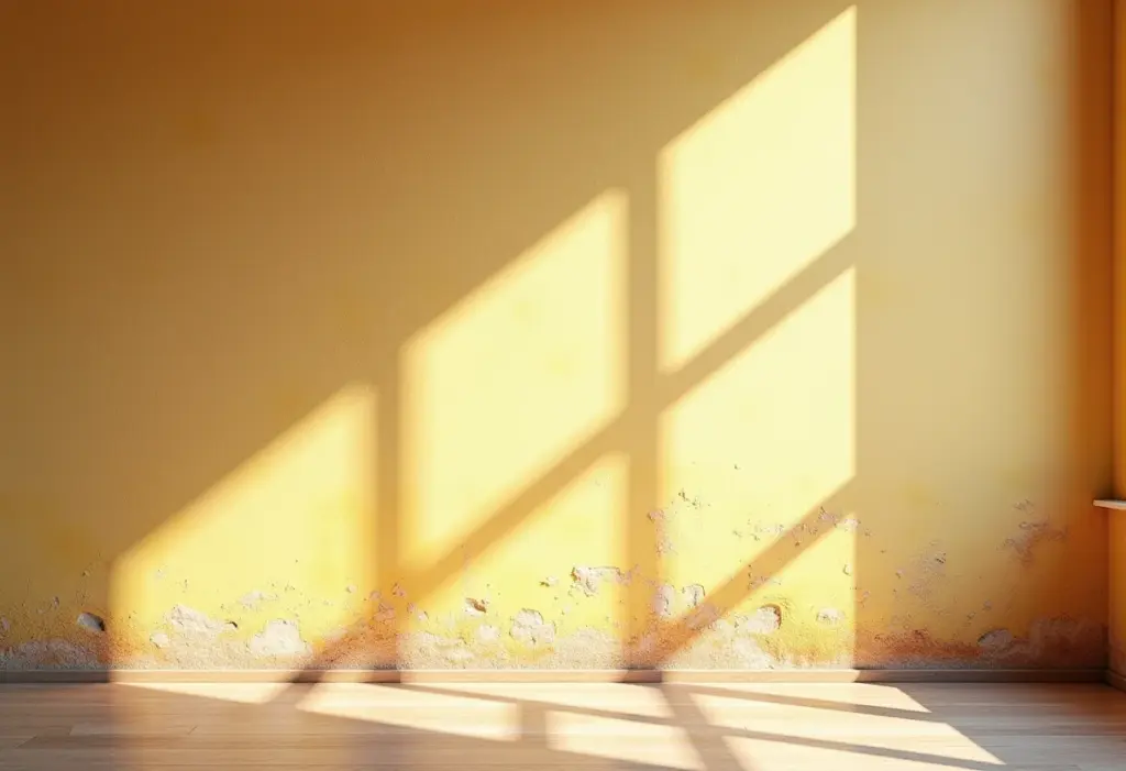 Parede com textura rústica em estilo de casa de campo brasileira.