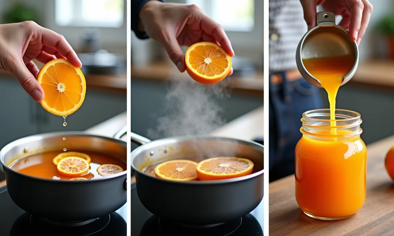 Passo a passo da receita de doce de laranja.