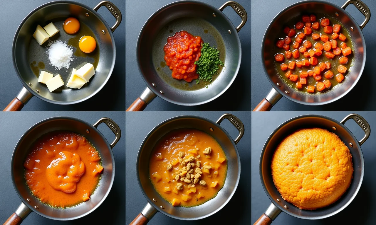 Passo a passo da receita de farofa de cuscuz.