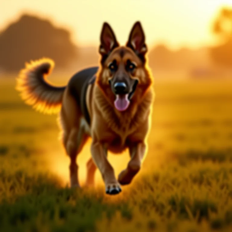 Pastor Alemão correndo livremente