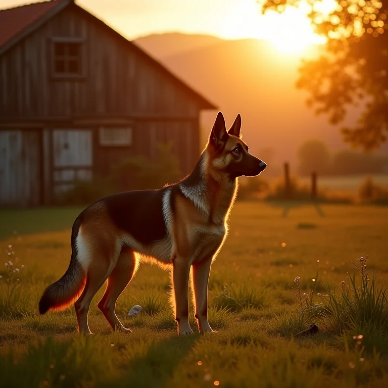 Pastor Alemão de guarda em sítio