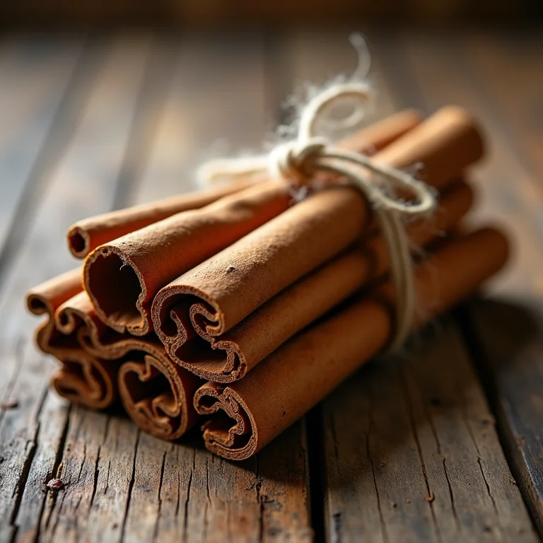 Paus de canela amarrados com barbante.