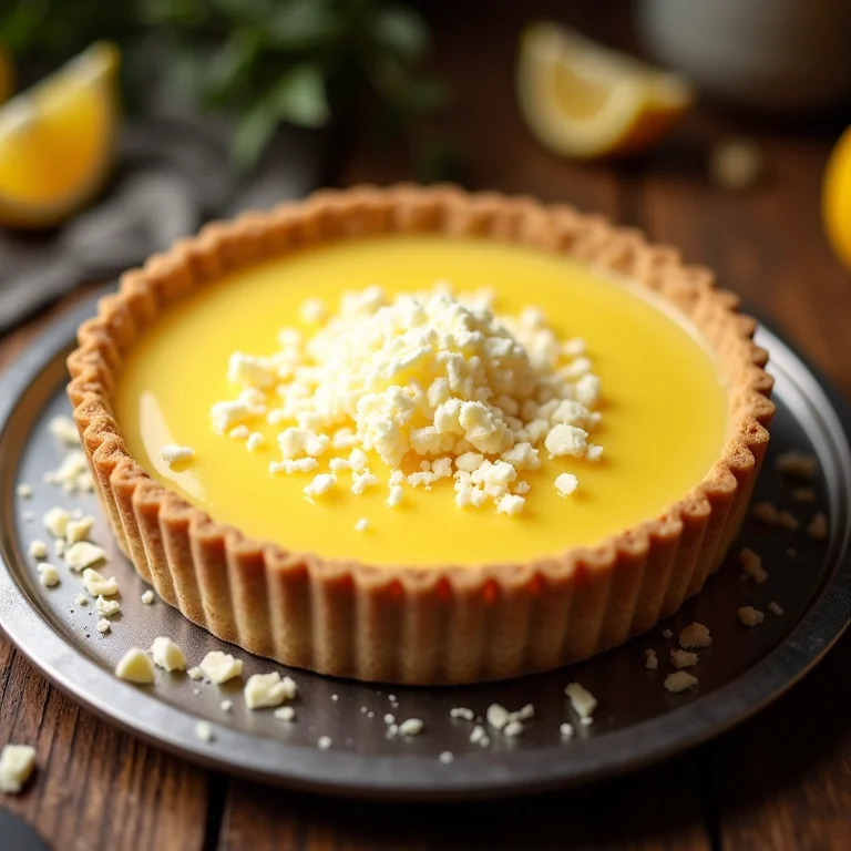 Pavê de limão com raspas de chocolate branco.