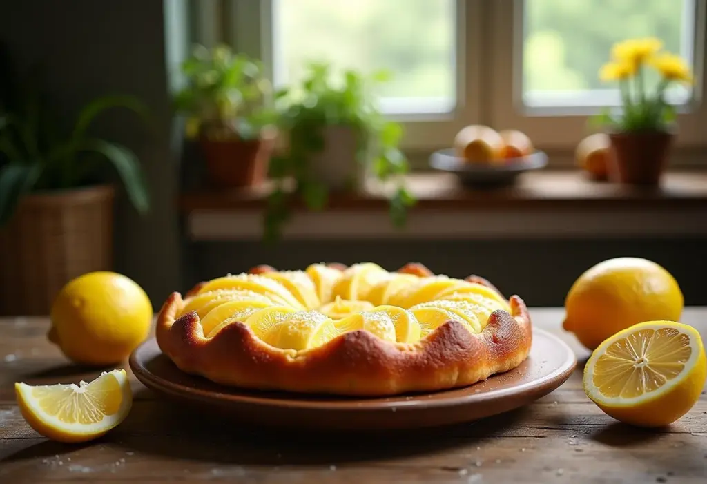 Pavê de limão cremoso em mesa rústica