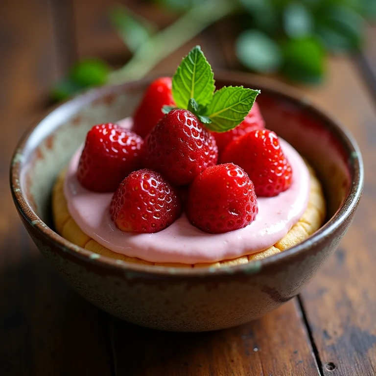 Pavê de morango vegano.