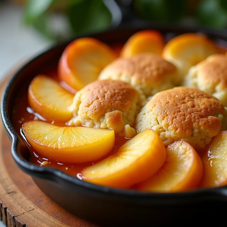 Peach Cobbler vegano.