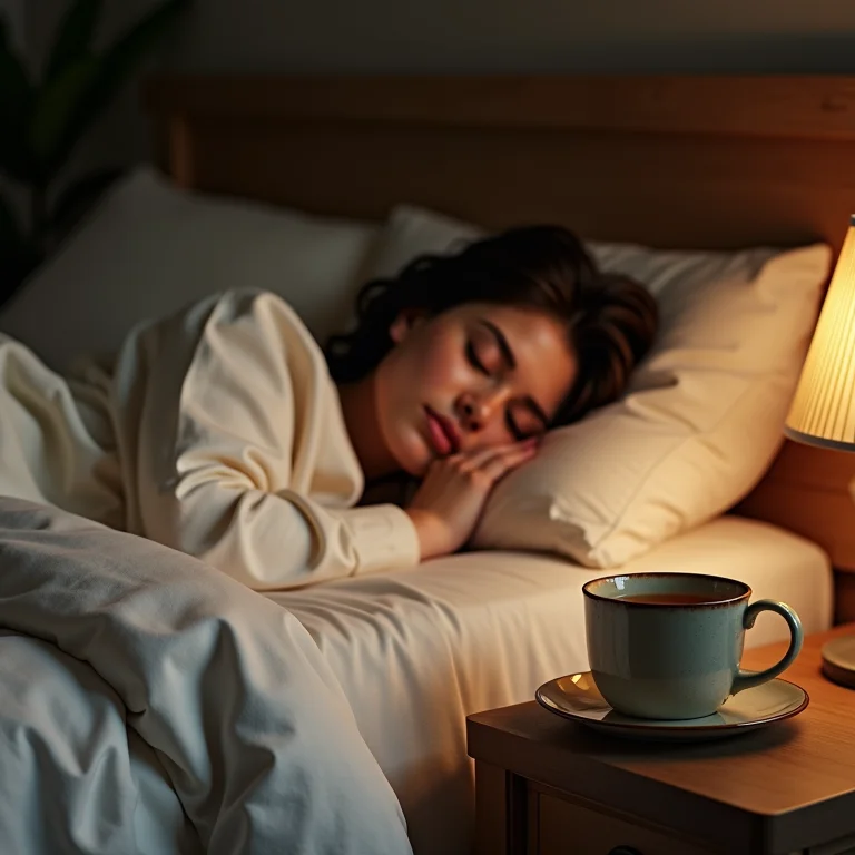 Pessoa dormindo tranquilamente após tomar chá de figo.