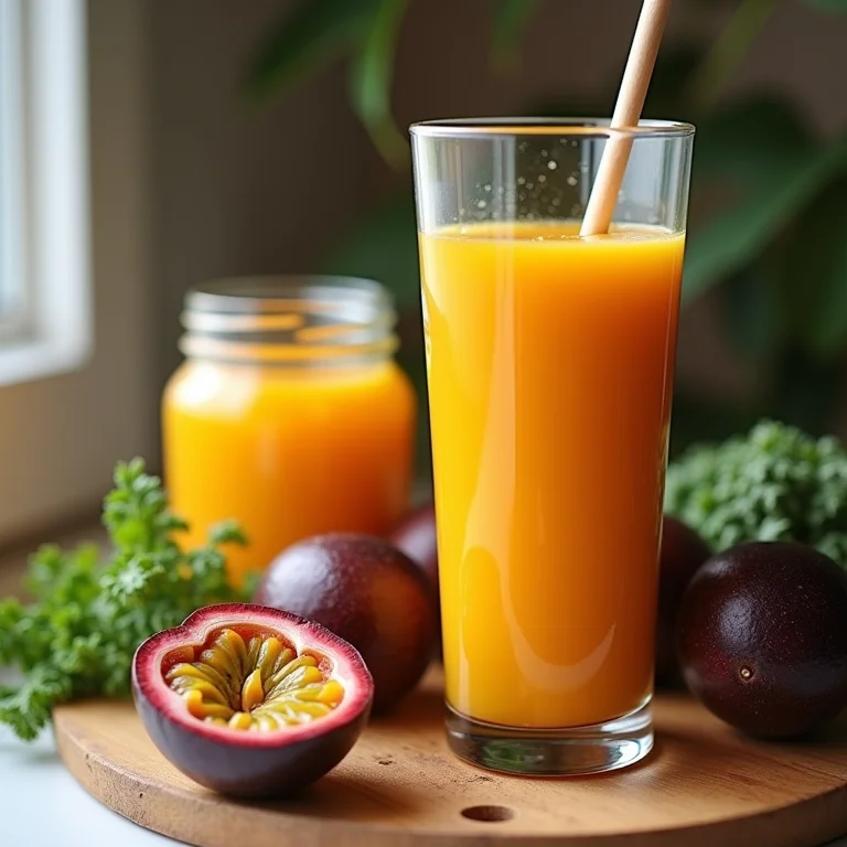 Pessoa tomando suco de maracujá com couve diariamente