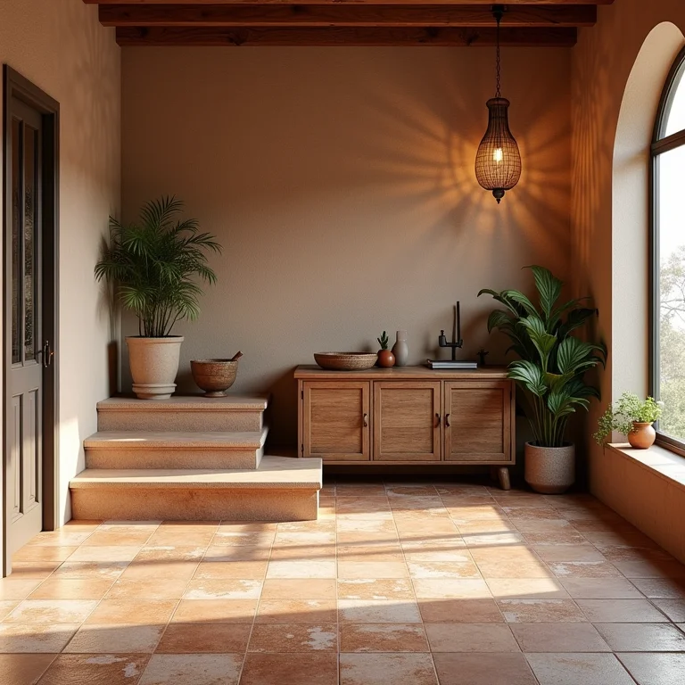Pisos e revestimentos de cerâmica rústica.