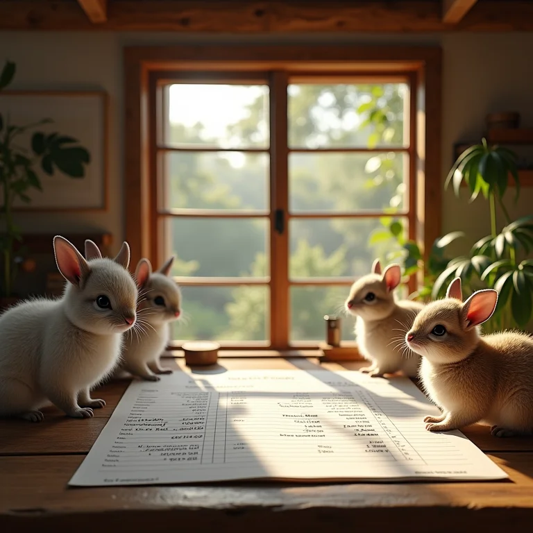 Planilha mostrando os custos iniciais para criar chinchilas.