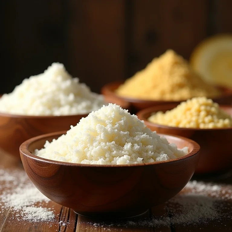 Polvilho doce e azedo para pão de queijo.