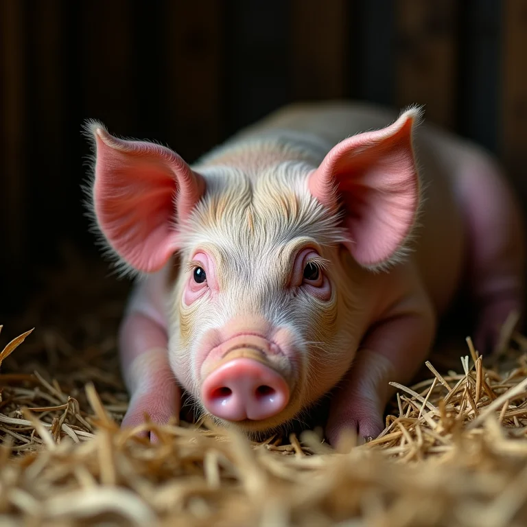 Porco vietnamita castrado se recuperando.